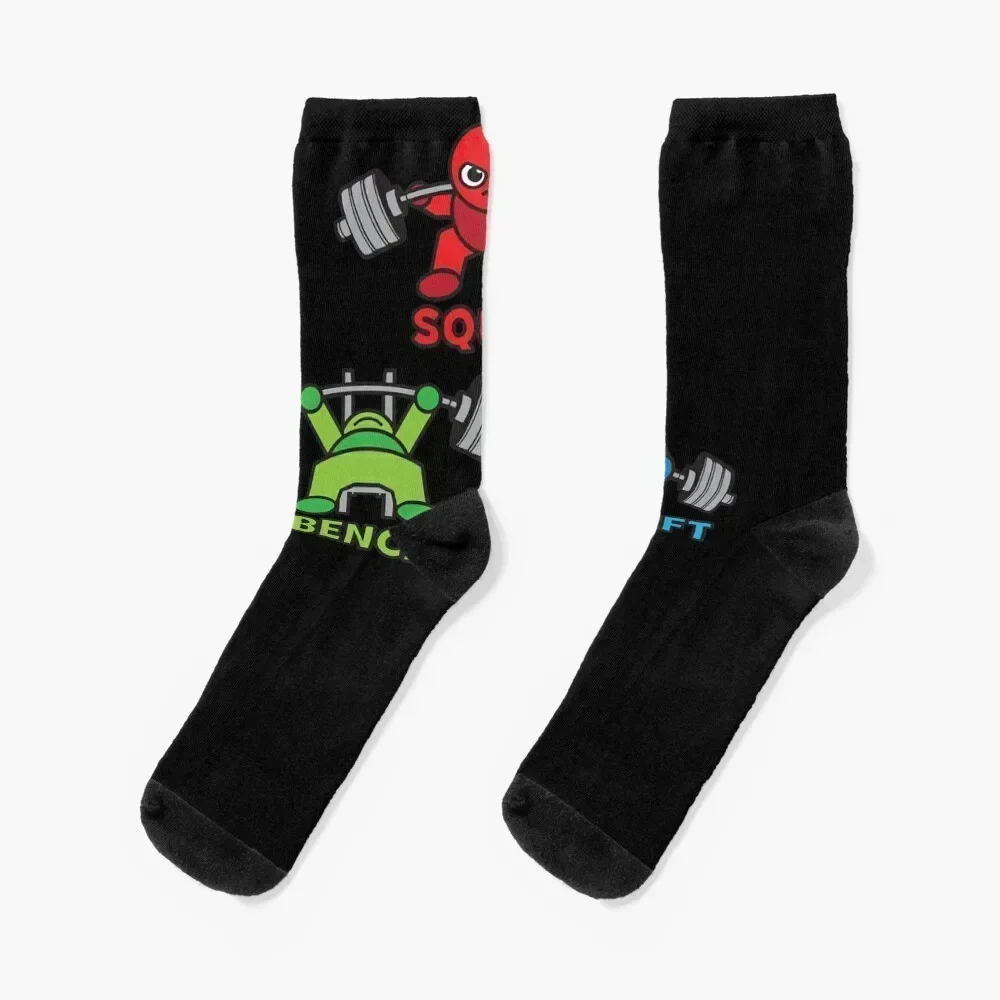 Kawaii Powerlifter - Squat, Bench Press, Deadlift (Triangle) Essential Socks japanese fashion golf Designer Man Socks Women's