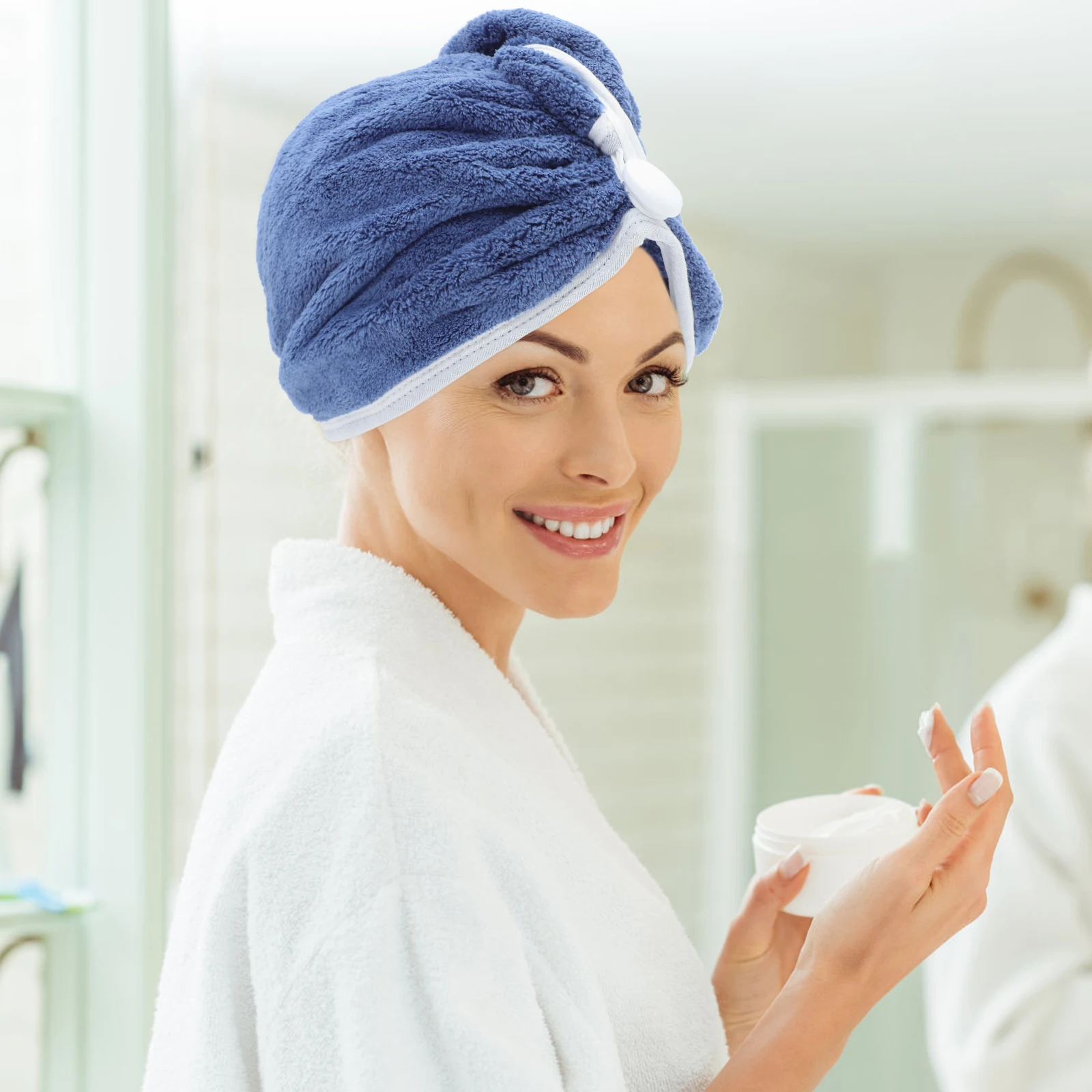 

2Pcs Quick Dry Hair Towel Wrap Absorbent Soft Reusable Turban for Women Wet Hair Lightweight Comfortable Ideal for Home Spa Use