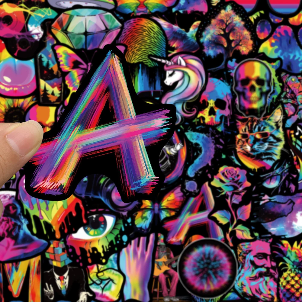 10/30/50 قطعة سلسلة قوس قزح الملونة الكرتون الكتابة على الجدران ملصقات الشارات الجمالية Skateboard بها بنفسك سكيت حقيبة الكمبيوتر المحمول ملصق الجمجمة باردة #3