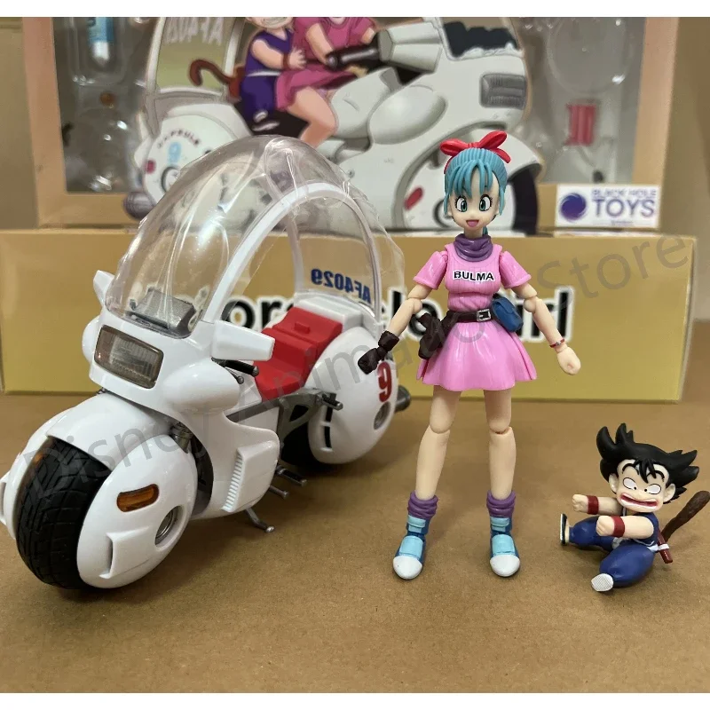 

In Stock Black Hole Dragon Ball Motorbike Girl Capsule No.9 Bulma Goku Suit Shf Action Figures Collection Cute Model Gift Toy