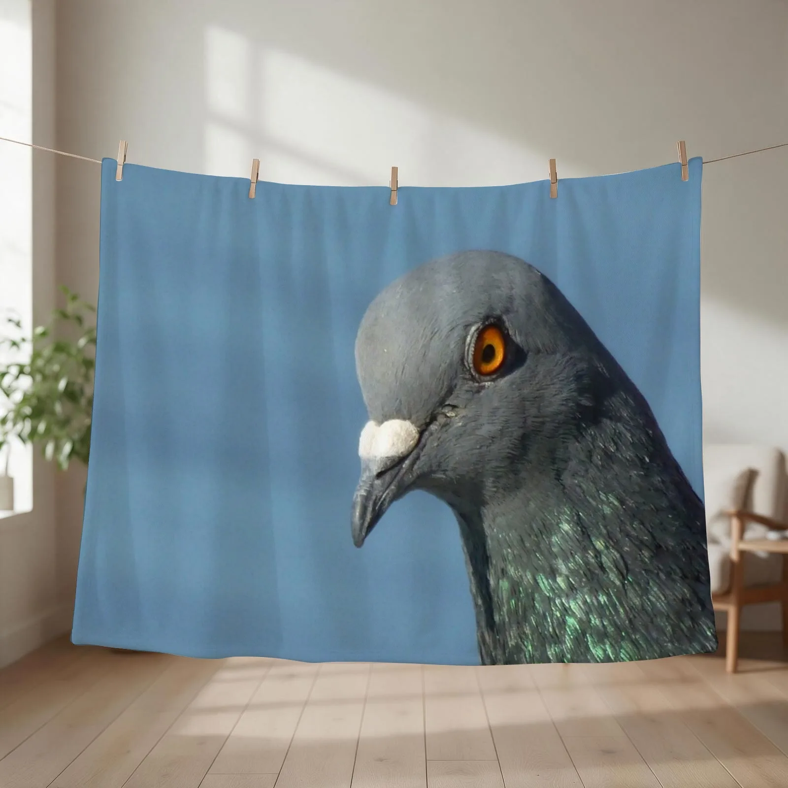 Pigeon Close Up Photography Throw Blanket couch cozy soft plush fuzzy picnic outdoor blanket
