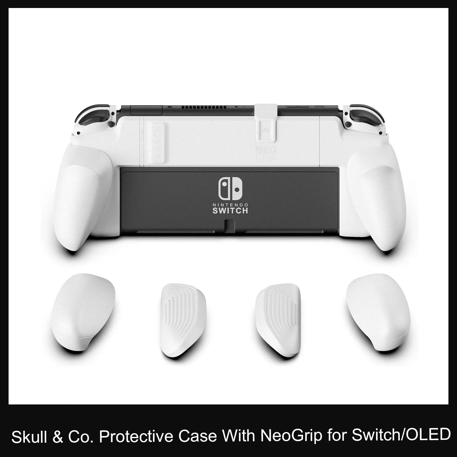 Skull & Co. NeoGrip with Replaceable Ergonomic Grip Protective Case for Nintendo Switch OLED and Regular Switch