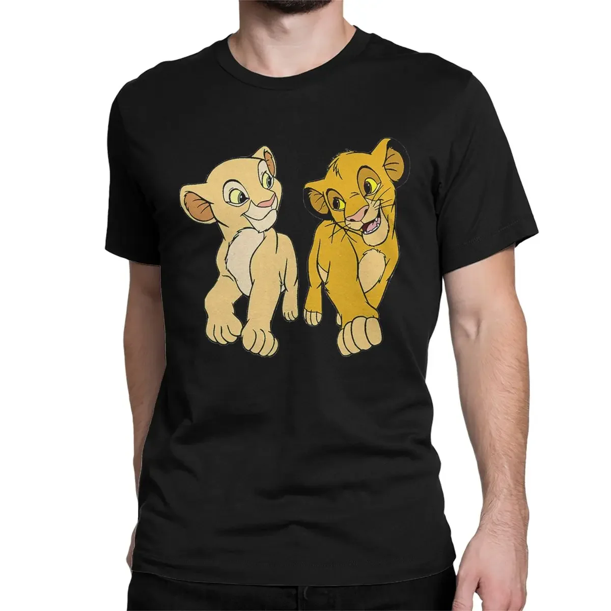 The Lion King Simba Nala T-Shirt Men Women Disney Leisure Cotton Tees Round Neck Short Sleeve T Shirt Summer Clothing