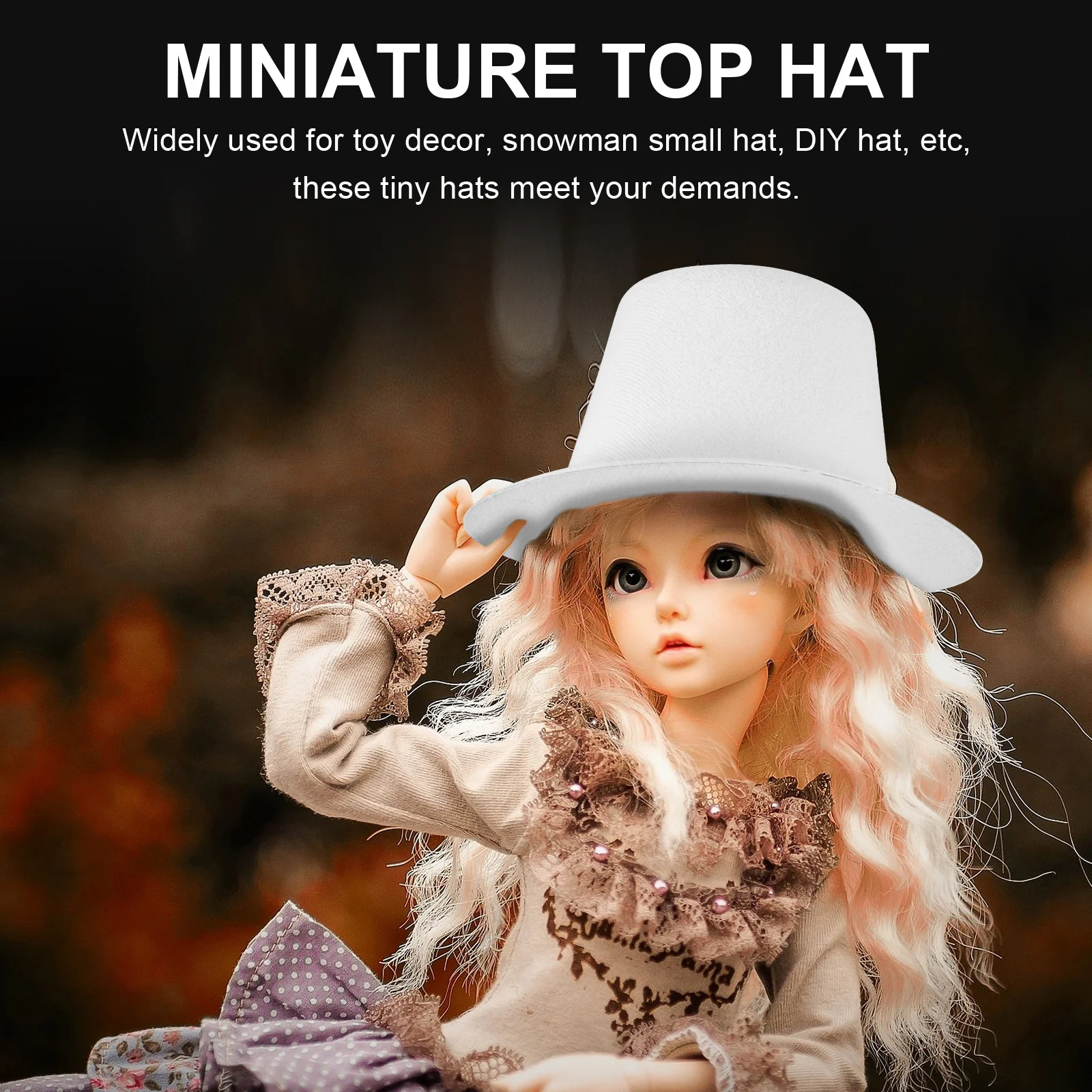 

Decoration Mini Top Hat Ornamentation Santa Craft Hats White Decorated Festive Miss