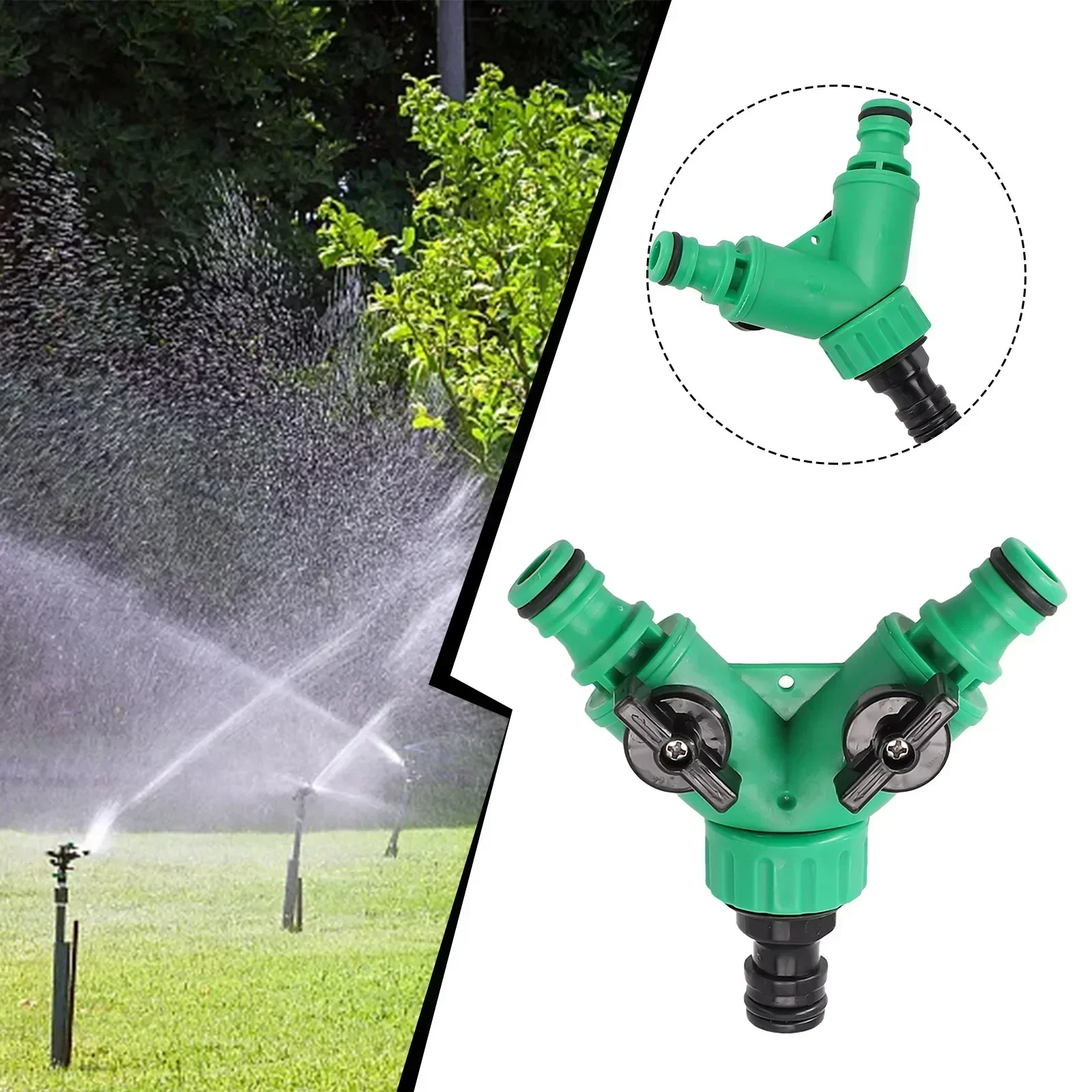 

2 Way Garden Water Pipe Connectors Pipe Adapter Y Shape Hose Splitter Valve Three Way Plastic Valve With Switch 3/4'' Female