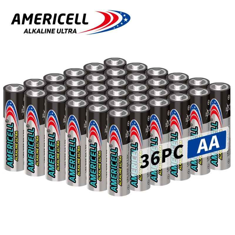 AA 36 pcs Combo Battery,AMERICELL  1.5V Alkaline Cells, Ideal for Keyboards, Clocks, Remote Controls