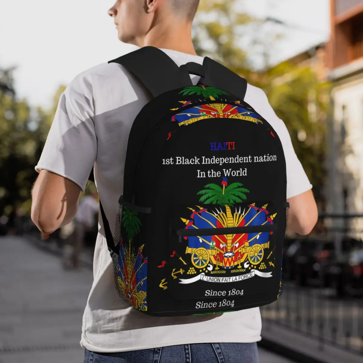 Haitian Flag Great For Independence Day Celebration Backpack Daypack Large Capacity Kids BookBag School Bag Shoulder Bags