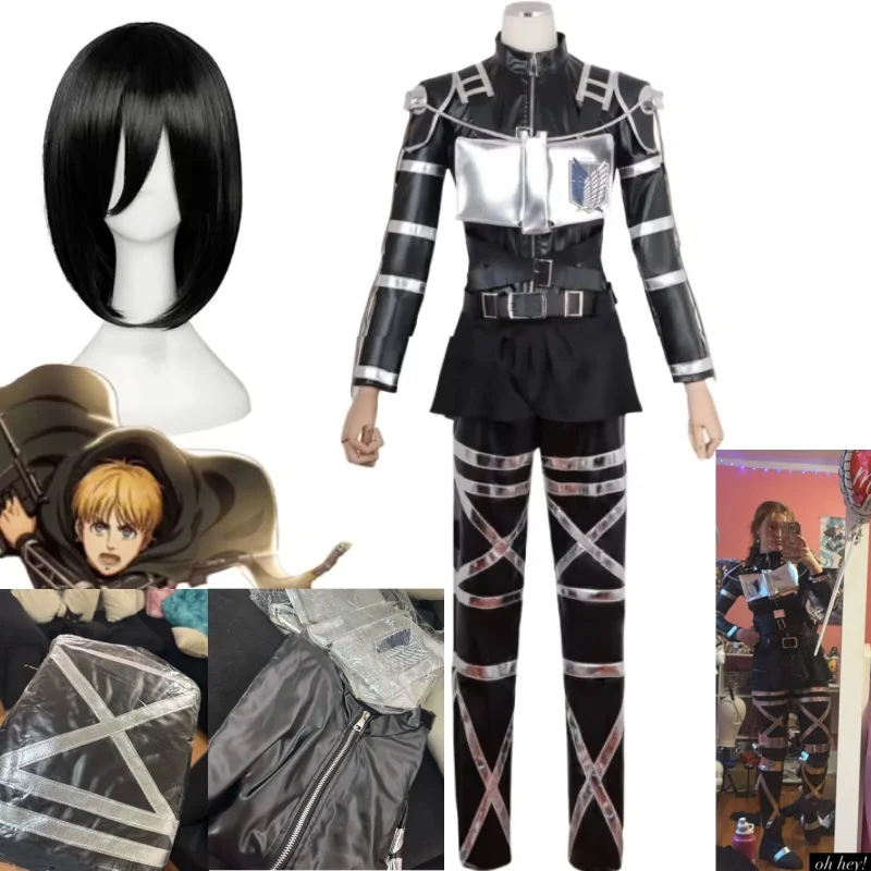 

Eren Jaeger Levi Cosplay Costume Mikasa Ackerman Harness Armor Uniform