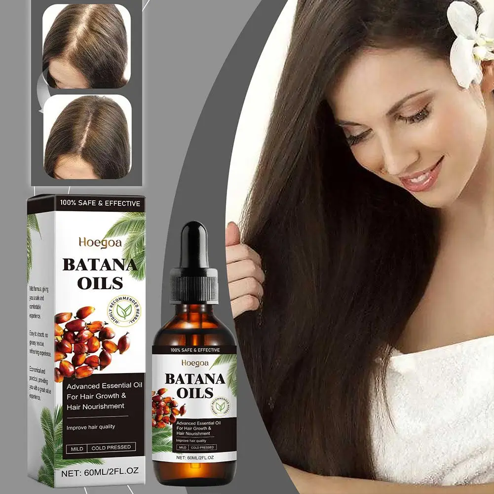 60ml Batana Oil Hair Regrowth หัวล้านน้ํามัน Organic Batana Oil Hair Care Anti Break Loss Oil Hair Care