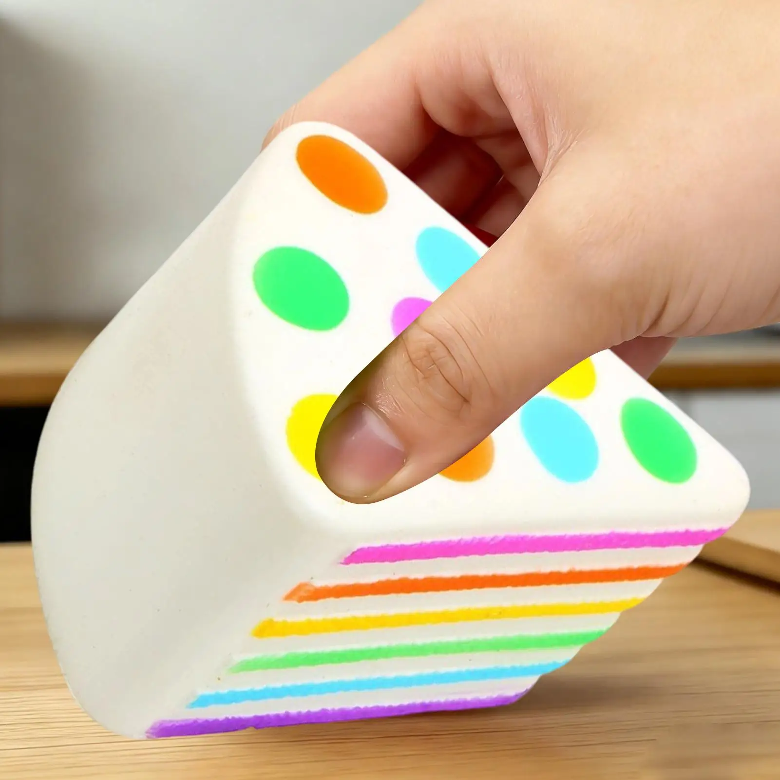 

Cake Shaped Slow Rebound Squeeze Toy Portable Emotional Relief Stress Ball Novelty Funny Desk Ornament Soft Relaxing Toys