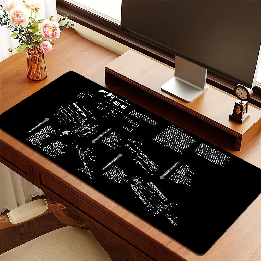 Ar-15 R-Rifle A-Anatomy Mouse Pad Non-slip Thickened MousePad Writing Lockedge Office Student Gaming Cushion Large