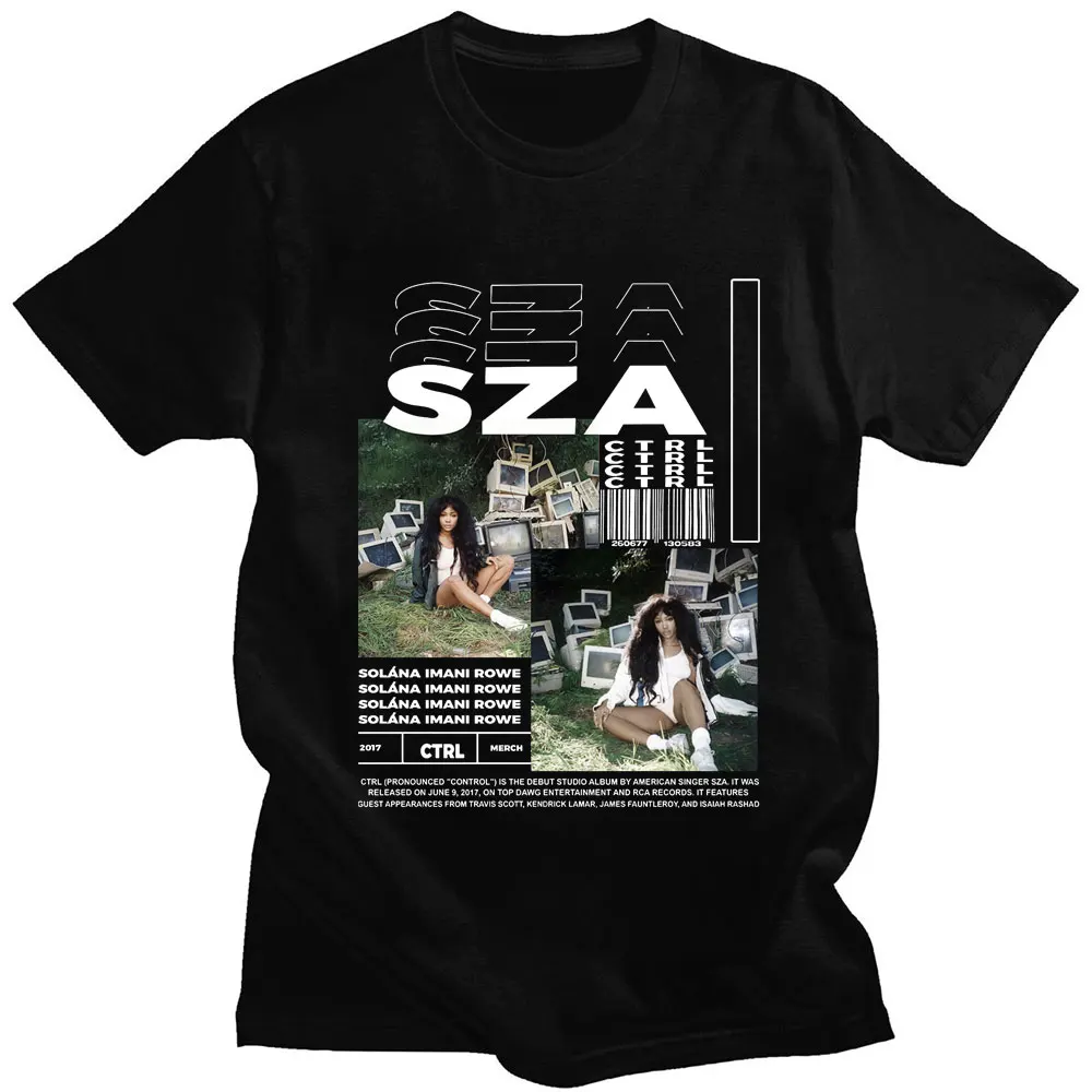 SZA Ctrl Music Album Cover Graphic New T-Shirt Men Women Retro Style Fashion T Shirt Oversized Summer Cotton T Shirts Streetwear