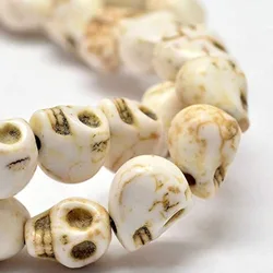 About 490 Pcs Skull Beads Creamy White Skull Spacer Beads Turquoise Bead Strands Skull Shape for Jewelry