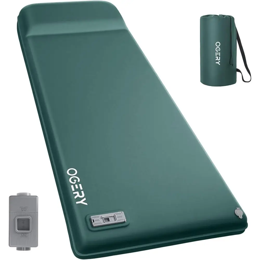 

Толстый коврик для кемпинга из пены с эффектом памяти с электрическим насосом и встроенной подушкой для всесезонных приключений на природе