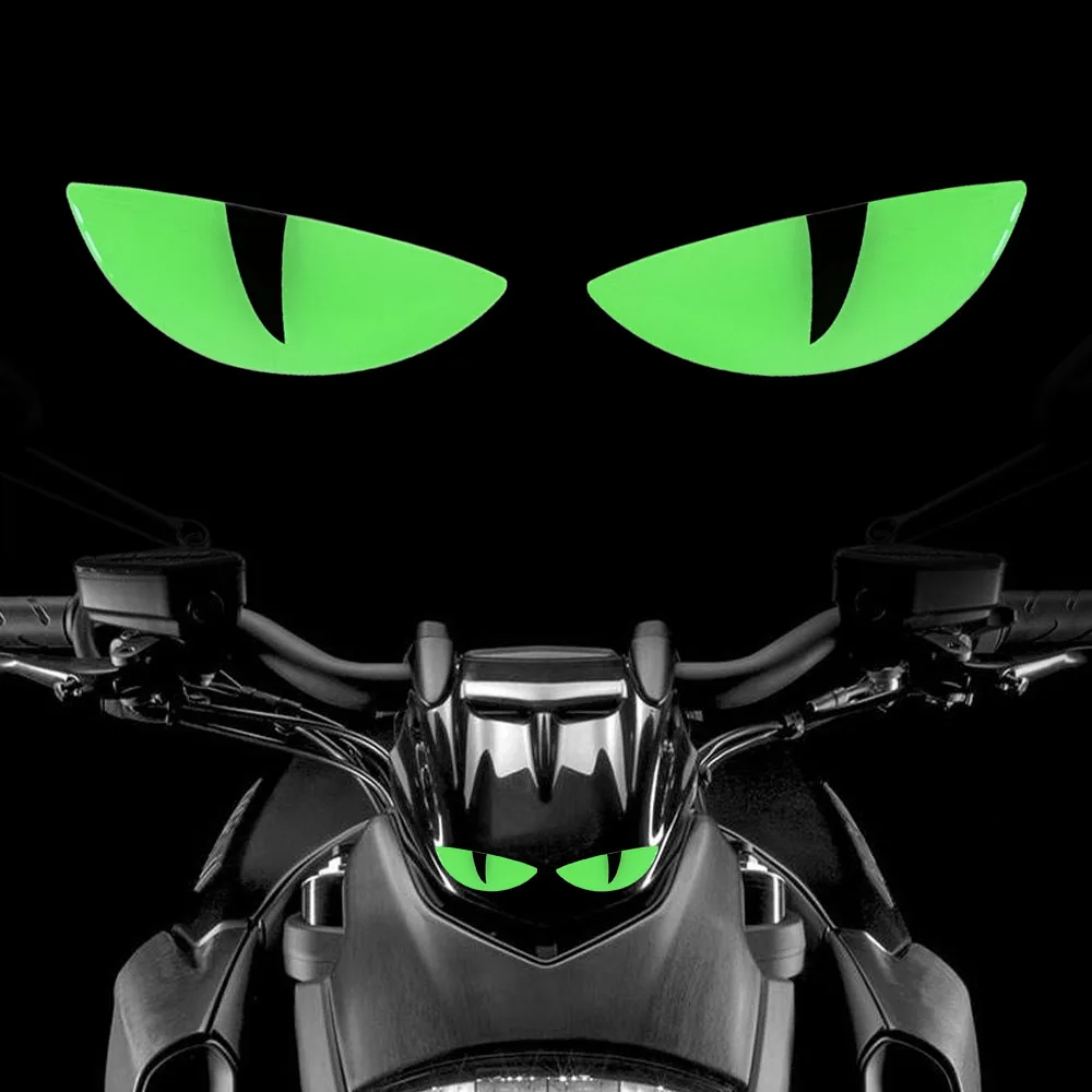 3D Luminous Vinyl Motorcycle Stickers Devil\'s Eyes Scooter Car Bike Helmet Decals Accessories For Honda PCX Yamaha NMAX155 XMAX