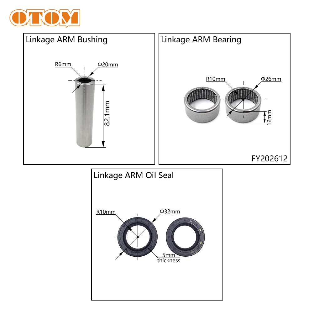 Motorcycle Triangle Lever Linkage ARM Oil Seal Bearing Bushing Shock Absorber For SHR-7 ZH250GY-2B NC KAYO BSE RTC-300R Off-road