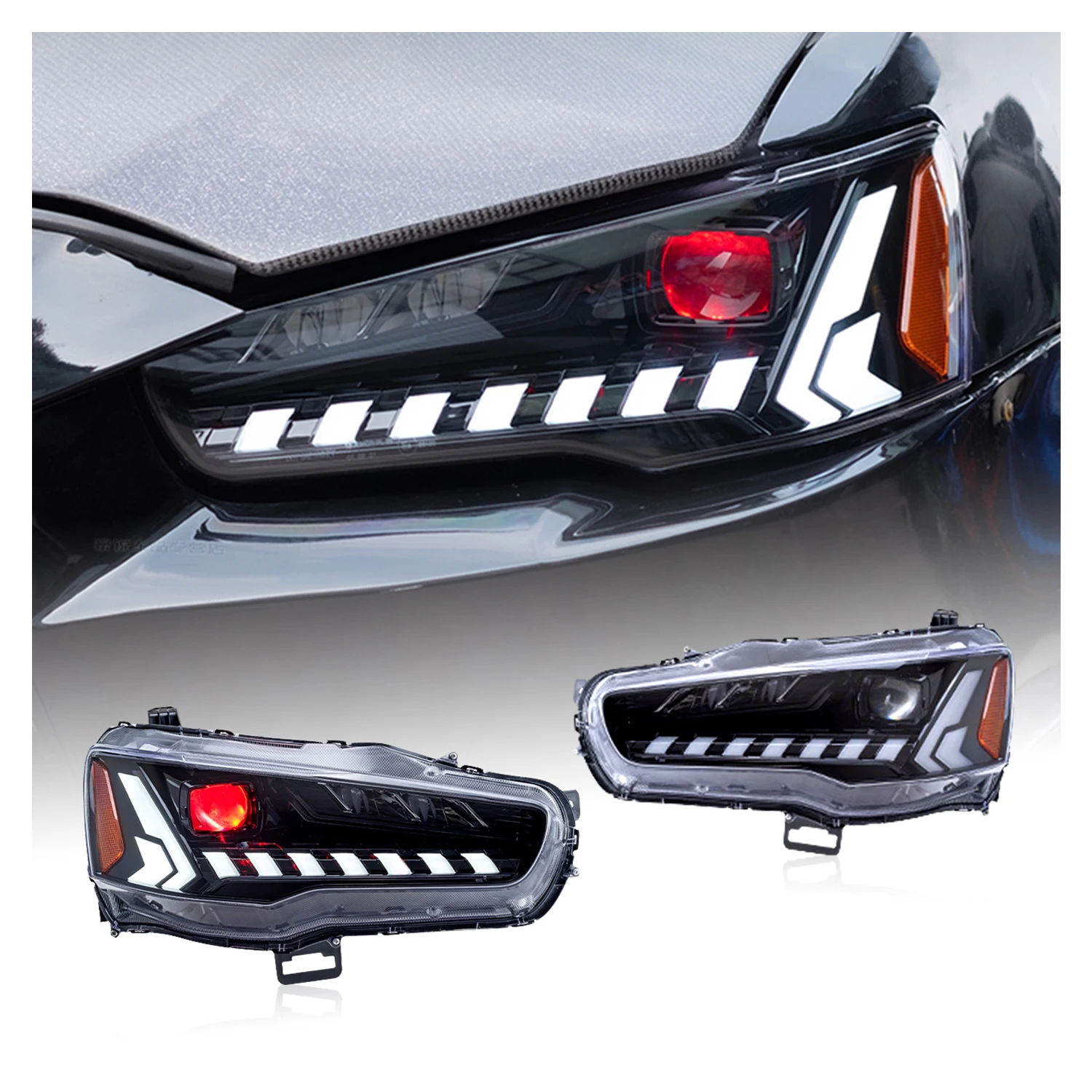 

HCmotion Factory E-mark Start UP Animation Sequential Head lamp Lancer ex evo 2008-2017 LED Headlights For Lancer