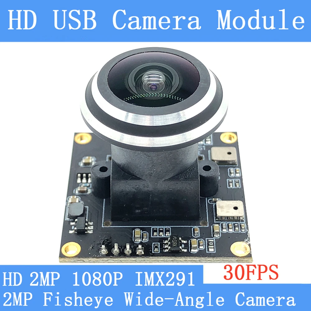 

HD IMX291 Star Light Low illumination Fisheye Surveillance Webcam Wide-angle 1920*1080P 30FPS Linux UVC 2MP USB Camera Module