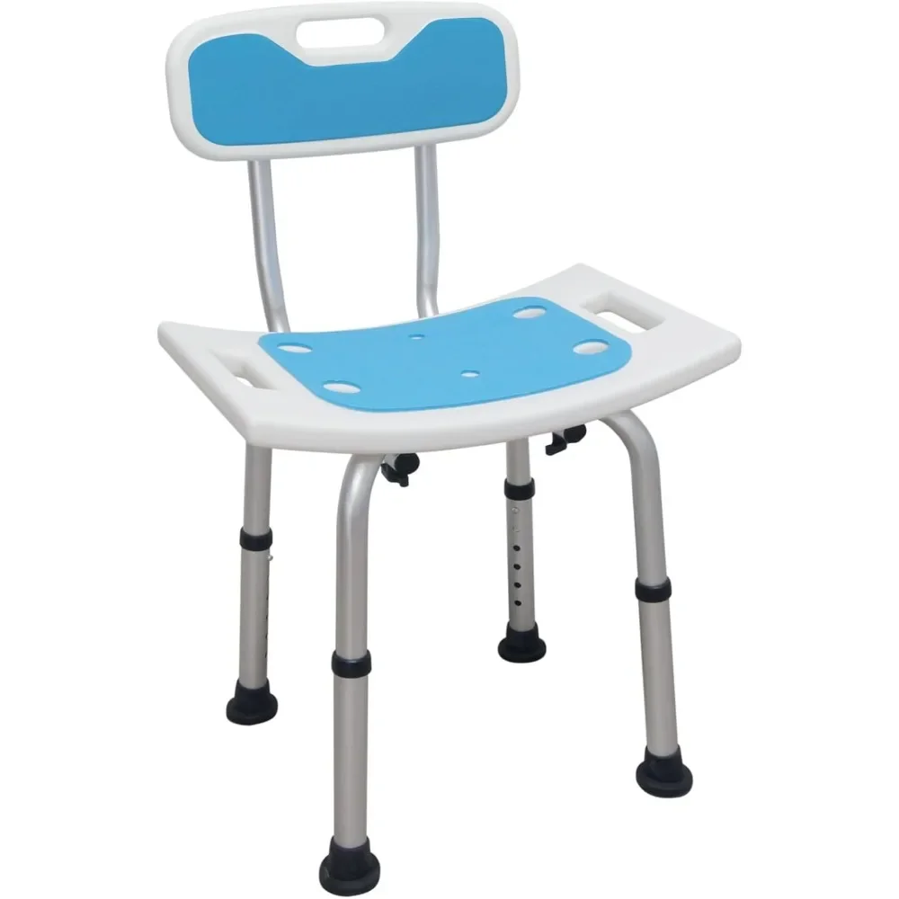 Shower Seat for Inside Shower Narrow Bathtub Bath Stool with Back with Arms Shower Chairs for Handicap Height Adjustable