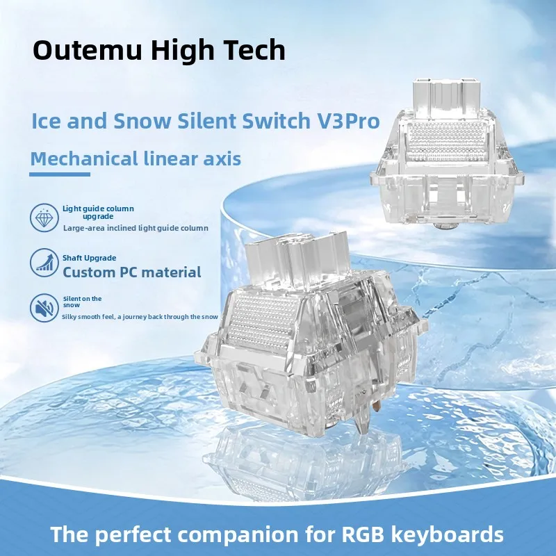 Ice Snow V3 Pro Switch 40g Silent Linear Pre-Lubed 5 Pins HotSwap POM Stem Switches For Mx Mechanical Keyboard 기계식 키보드 축