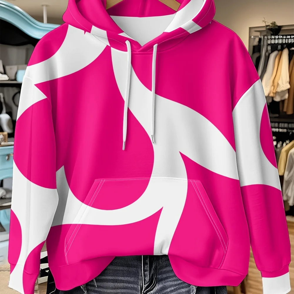 موضة مجردة ثلاثية الأبعاد طباعة هوديس المرأة الشارع الشهير كنزة بمقاس كبير قمصان سويت شيرت بقلنسوة Y2K بدلة رياضية معطف للجنسين الملابس