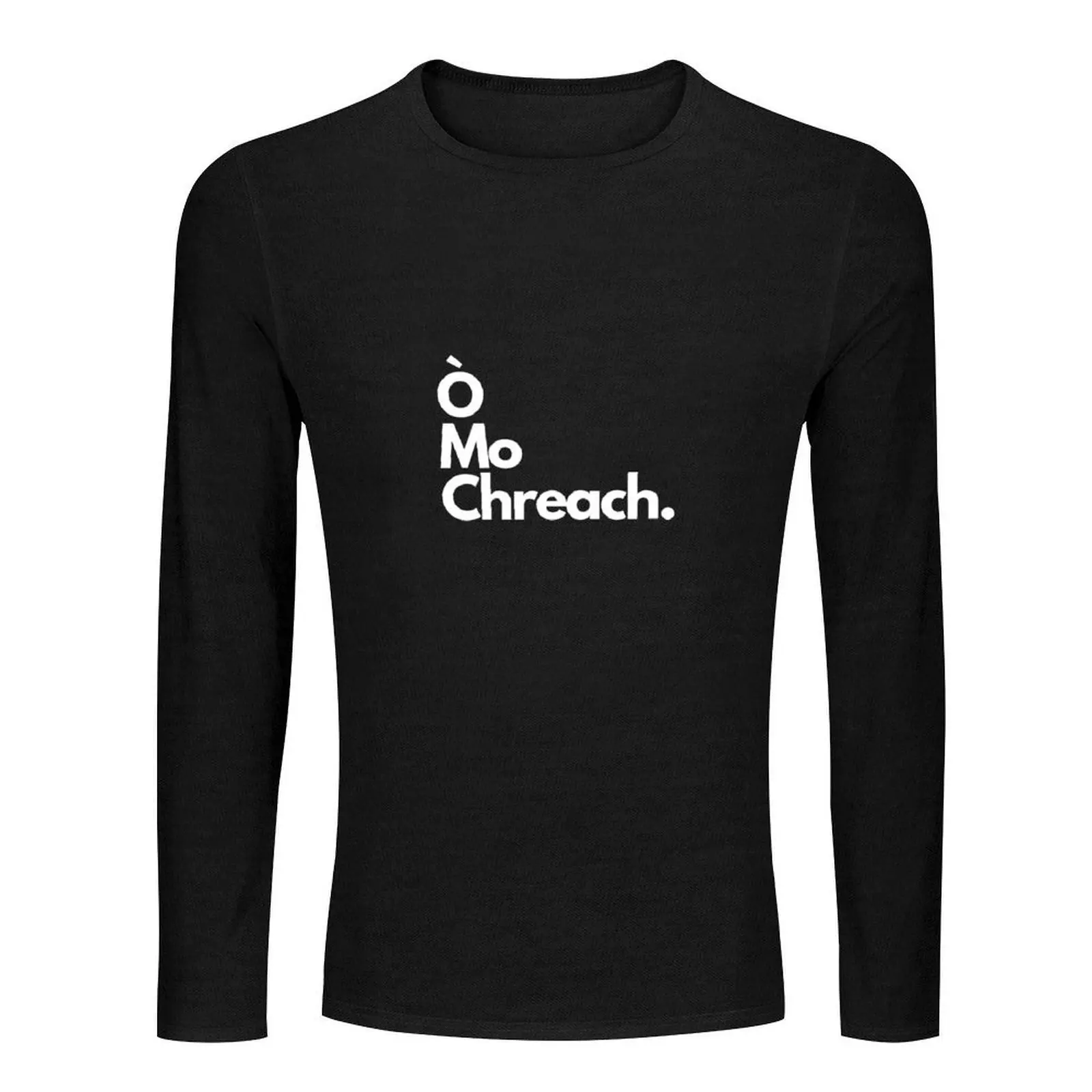 تي شيرت طويل من Omo Chreach (Oh my ruination) بتصميم Gaelic الاسكتلندي تي شيرت أسود تي شيرت كبير الحجم للرجال