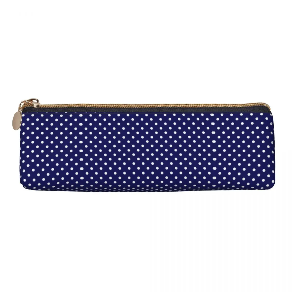 80S Design Aesthetic Pencil Case Blue Polka Dots Vintage Pencil Cases Triangle Girls Boys Portable Pencil Pouch School Supplies