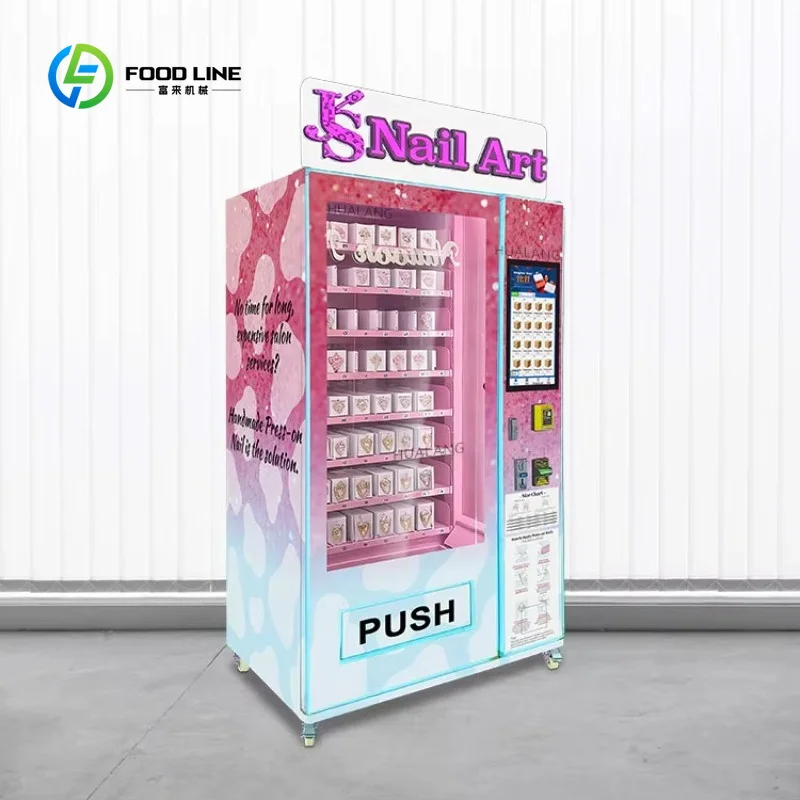 Customized Multi-category Skincare Vending Machine with Light Sign 21.5-inch Touchscreen Interaction Vending Machine Beauty