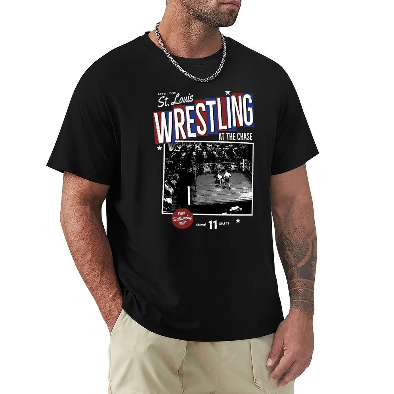 Wrestling at the Chase T-Shirt Work Wear Simple Tee Shirt