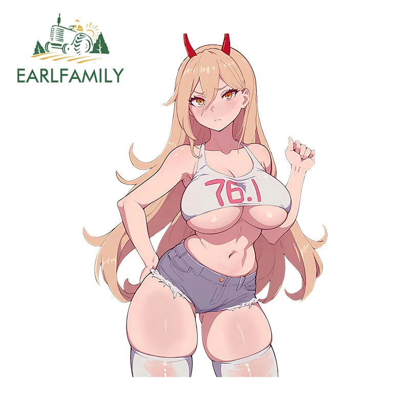 EARLFAMILY 13cm x 9.2cm Power Sexy Anime Personality Car Sticker Waterproof Motorcycle Decals Skateboard Amusing Decoration