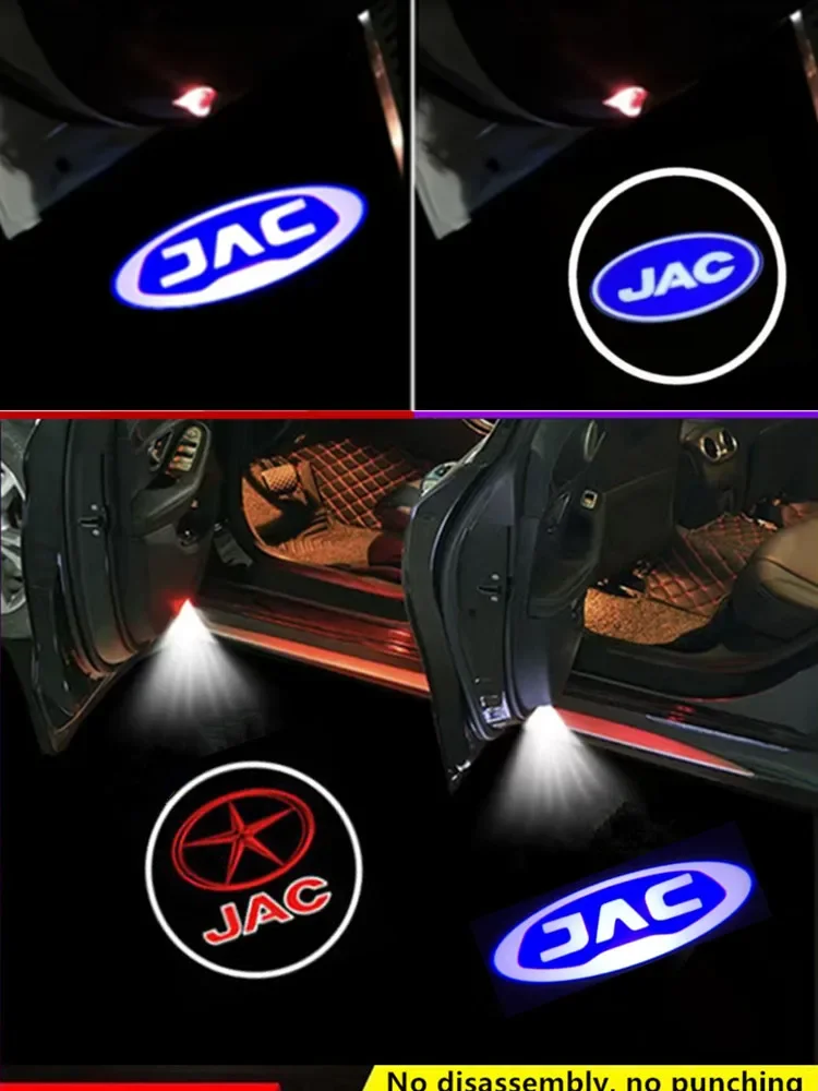 

2Pcs LED Door Light For JAC Refine S3 s5 A30 a13 T6 t8 m4 M2 R3 Logo Projector Ghost Shadow Welcome Lamp Car Accessories