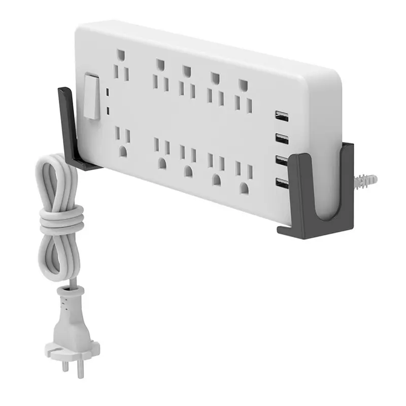 【HOT A69Z!】4Pack Power Strip Holder Wall Mount Punch-Free Socket Holder For Under Desk, TV Cabinet Adhesive Or Screws Fixed