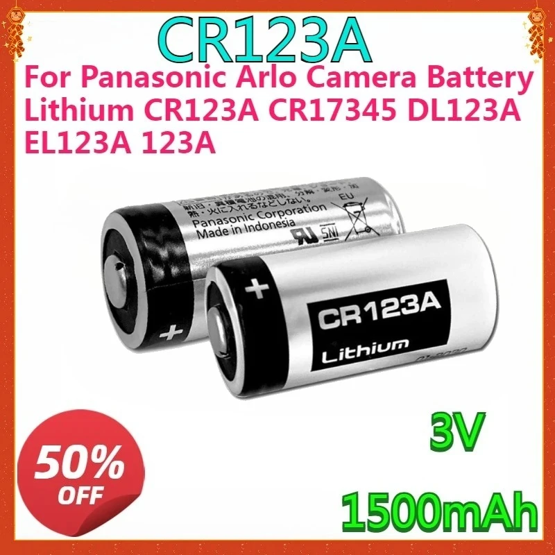 

For Panasonic Arlo Camera Battery Lithium CR123A CR17345 DL123A EL123A 123A New High quality replaceable 3V Battery