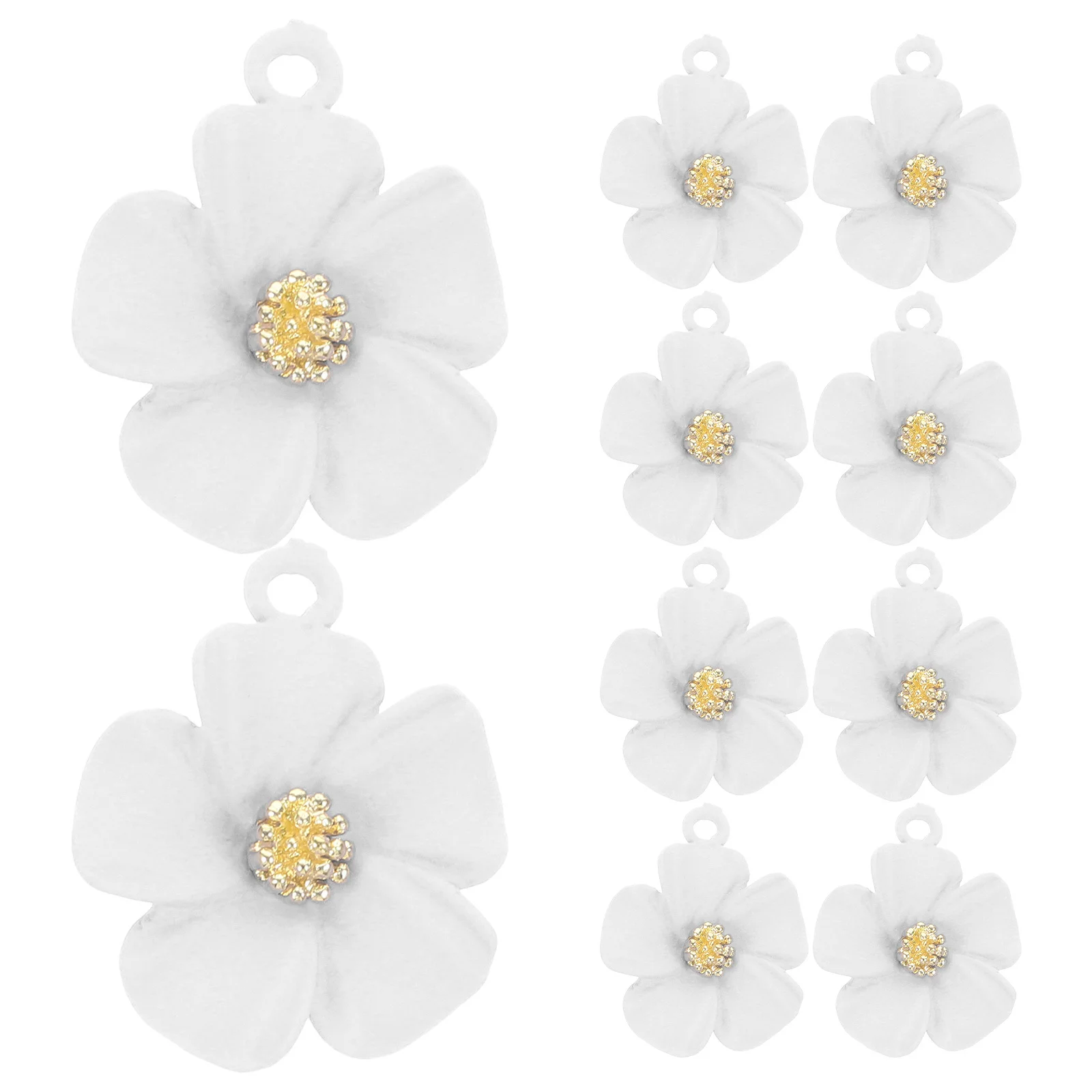 

10pcs Flower Pendant Charms Acrylic Jewelry Making Supplies For Diy Necklace Bracelet Keychain Craft Projects Bulk Charms