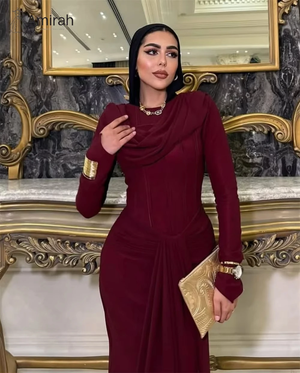 アミラ カスタムメイド レディース プロムドレス 2025 イブニングドレス 女性 エレガント 高級 レディース エレガント パーティードレス シフォン フィッシュテール