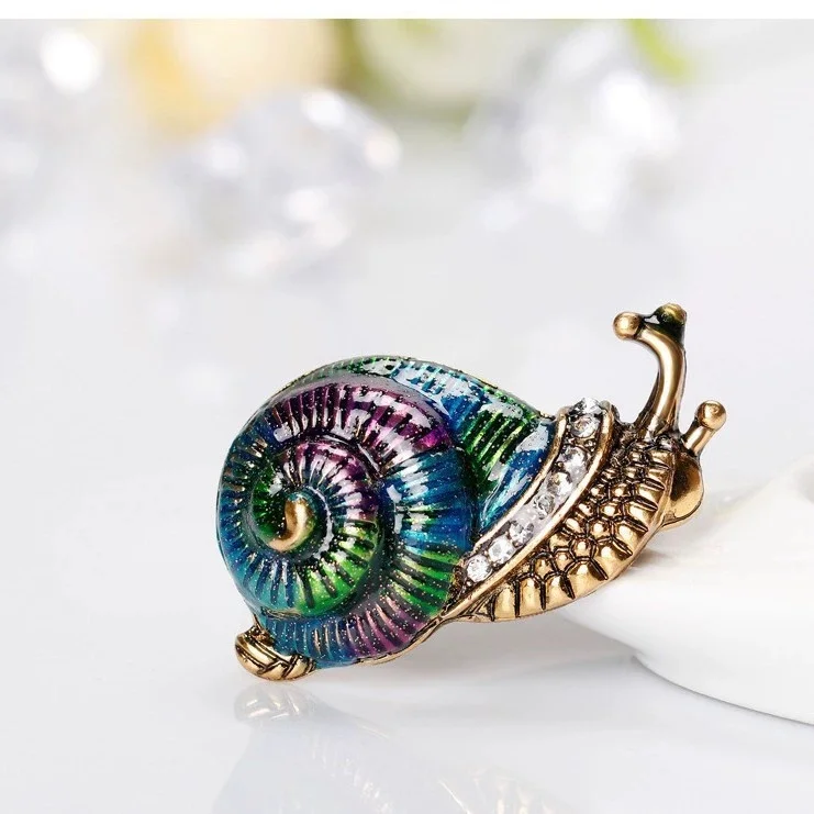 Retro Snail Metal Brooch, Unisex Reptile Collar Pin, Brooch, Event Party, Birthday Badge For Friends, Clothing, Evening Dress,