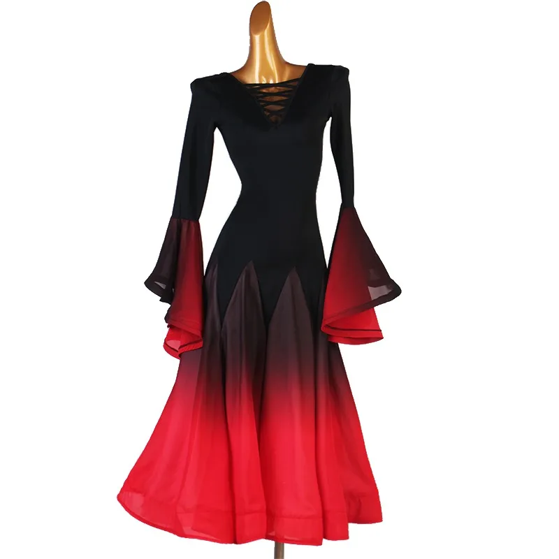 Dresses for Prom Professional Competition Suit National Standard Modern Gradient Color Waltz Dress Dance Wear Women Customized