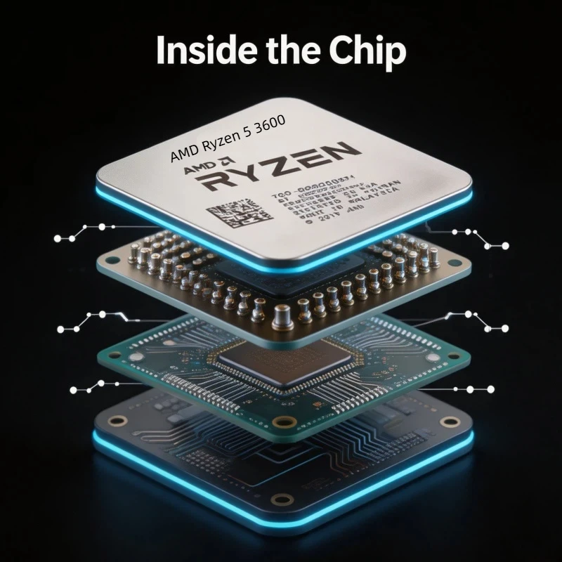 AMD R5 3600 Easy Upgrade CPU 6 Core 12 Thread 3.6GHz 7nm 65W 32MB L3 AM4 Socket Desktop Gaming Processor