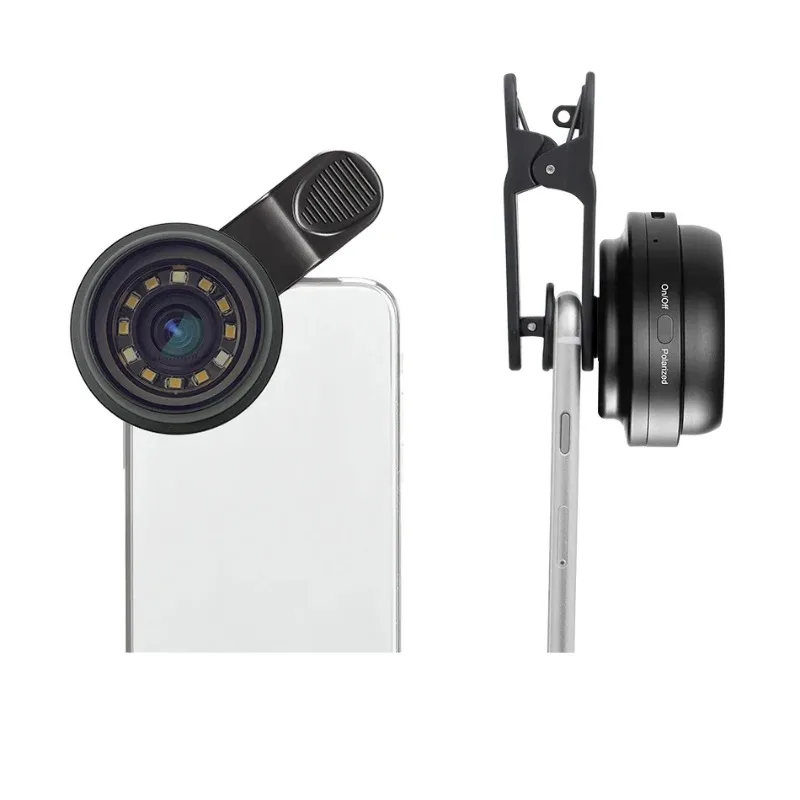DE-400 Polarized Optical 10X  Magnifier Smartphone Dermatoscope Pocket round Dermoscopy for Home Use