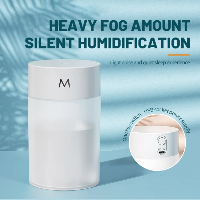 Fragrant Humidifier Simple Compact Portable Quiet Colorful Atmosphere Light Rest Study Office Car Universal USB Charging