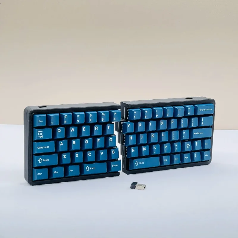 Wireless Split Mechanical Keyboard 2.4G Ergonomic Split Hot Swap Keyboard VIAL Custom Left Shift