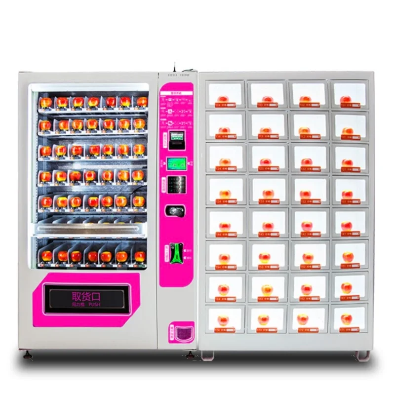 Big Capacity Drink Vending Machine With Card Reader Master Slave Locker Coin Operated Vending Machines