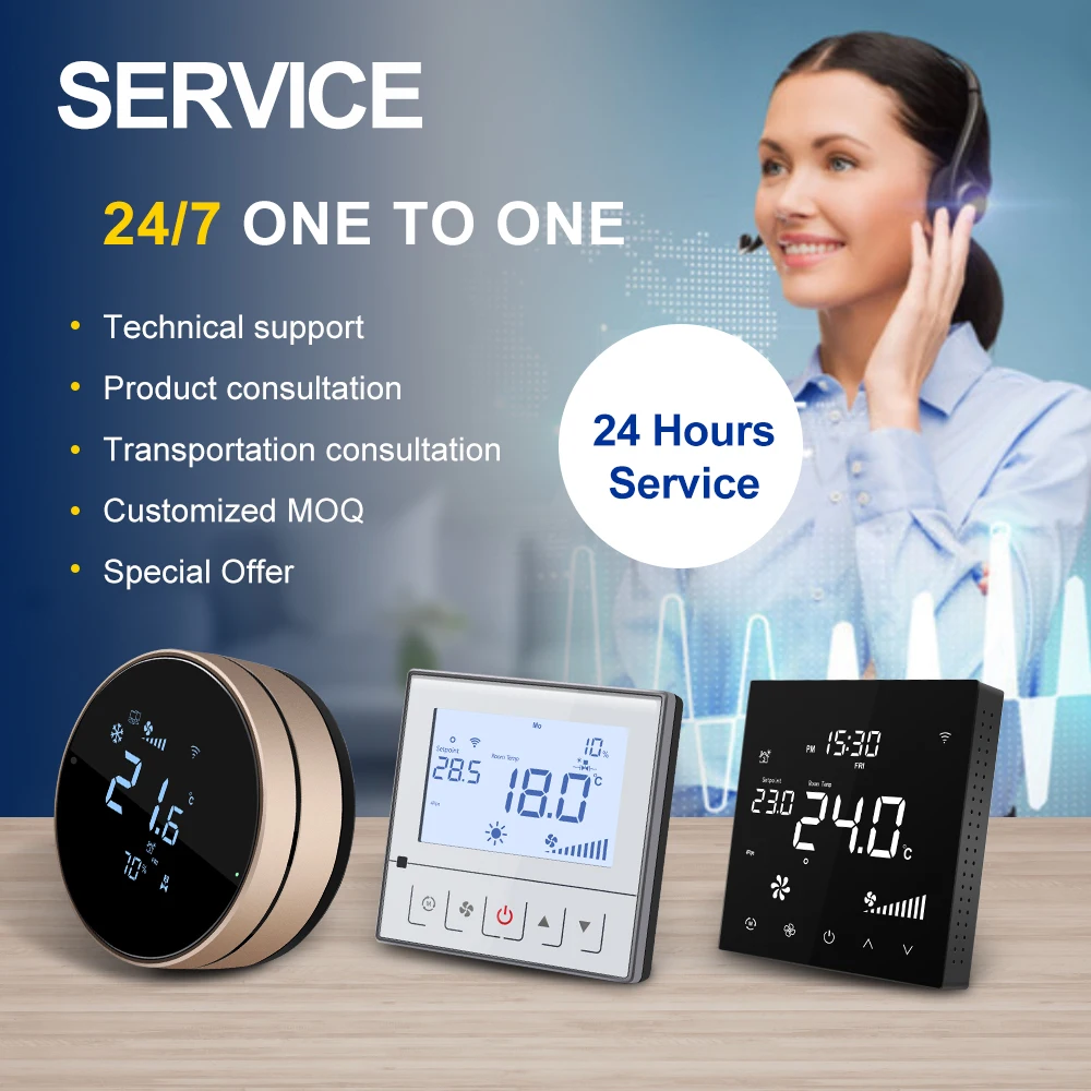 Comfurter 24v FC610 Nest Shaped Programmable Air Conditioner Hvac Modbus Fan Coil Room Touch Screen Smart WIFI Thermostat view 5