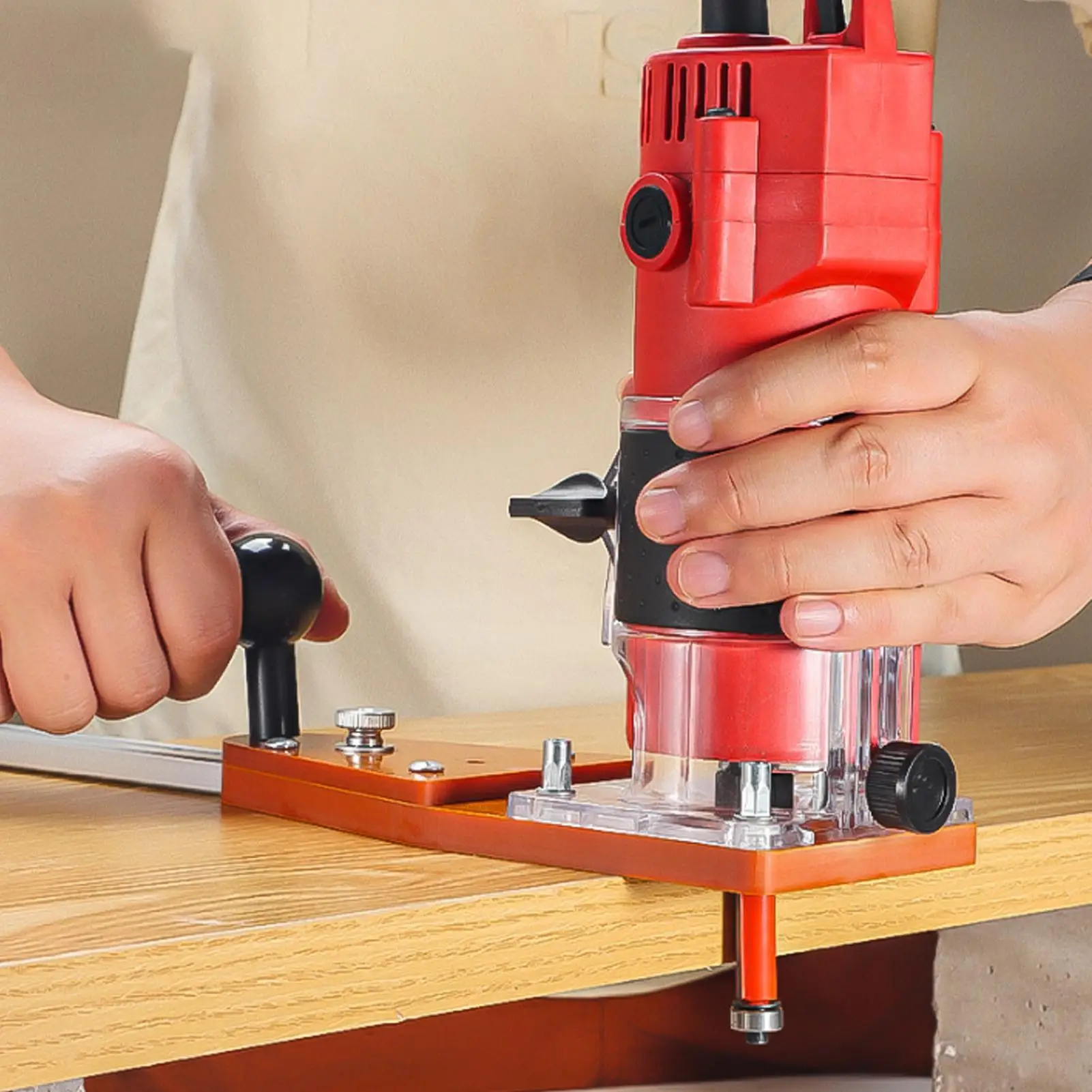 Maschera da taglio circolare Modello con manico a sfera ergonomico Strumento Gadget Cerchio Router Jig per falegnami Lavori al coperto all'aperto Casa