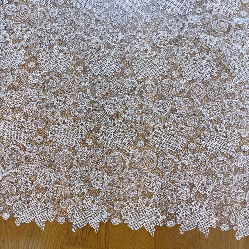 Fish Thread Embroidery for Wedding Dress, Lattice Flower, DIY Accessories, Headwear Fabric, New Style