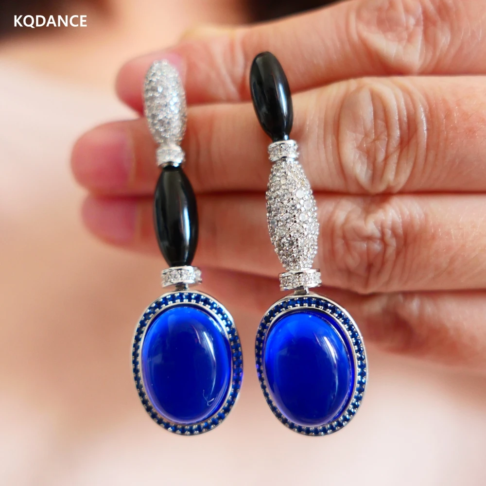 kqdance-luxury-large-black-resin-cz-diamond-oval-cut-sapphire-blue-pearl-long-drop-earrings-with-925-silver-needle-jewelry-woman