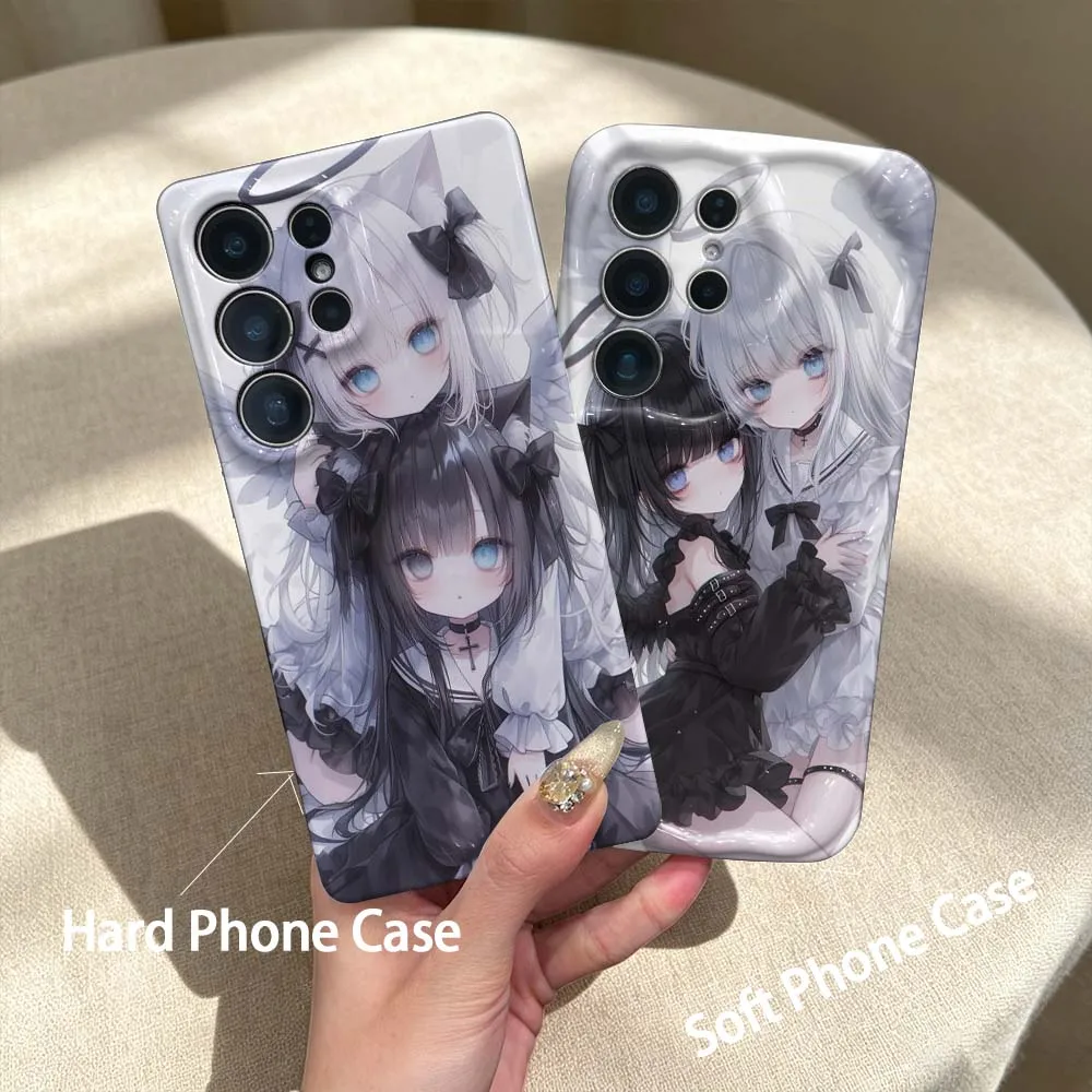 Anime Sisters Angel For Samsung Galaxy A06 A07 A17 A37 A36 A57 A16 A21S A25 A35 A56 Hard Film Phone Case Cover