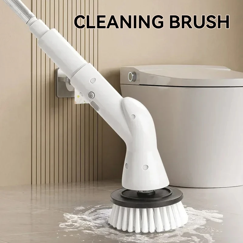 6-in-1 2000mah  Electric Cleaning Brushwireless Electric Rotary Clean Brush Shower Cleaning Brush Kitchen Bathroom Home New