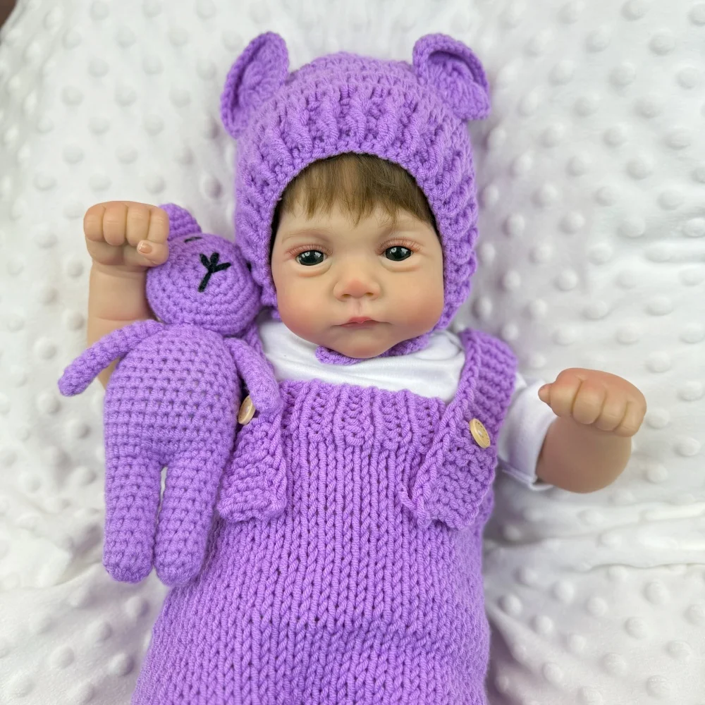 BZDOLL 48 CM 19 Zoll Lebensechte Reborn-Puppe für Mädchen mit 3D-Haut, Vinyl-Gliedmaßen und weichem Stoffkörper, realistische Puppe, Sammlerstück