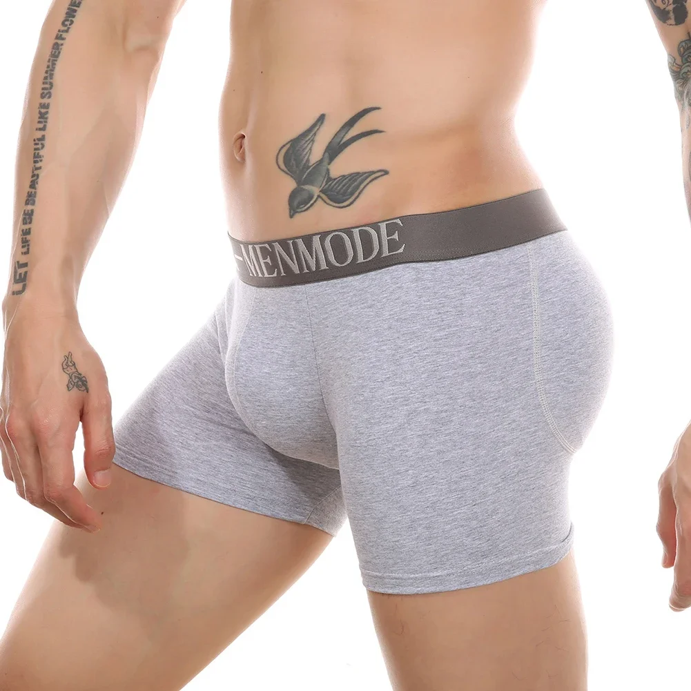 New Men's Shorts Butt Padded Hip Up Shaper Detachable Sponge Cup Men Panties Butt Lifter Underwear Shorts